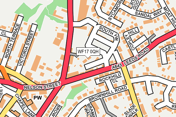 WF17 0QH map - OS OpenMap – Local (Ordnance Survey)