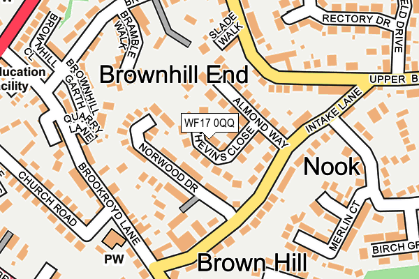 WF17 0QQ map - OS OpenMap – Local (Ordnance Survey)