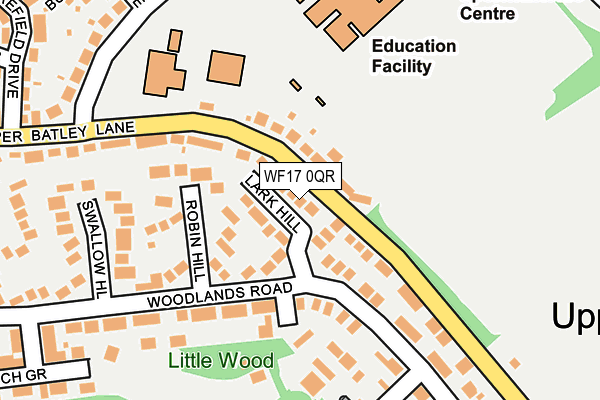 WF17 0QR map - OS OpenMap – Local (Ordnance Survey)