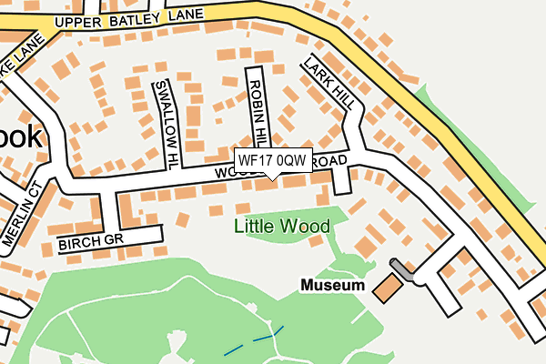 WF17 0QW map - OS OpenMap – Local (Ordnance Survey)