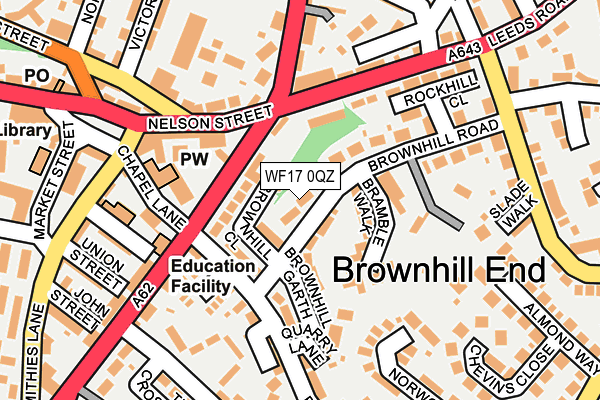 WF17 0QZ map - OS OpenMap – Local (Ordnance Survey)