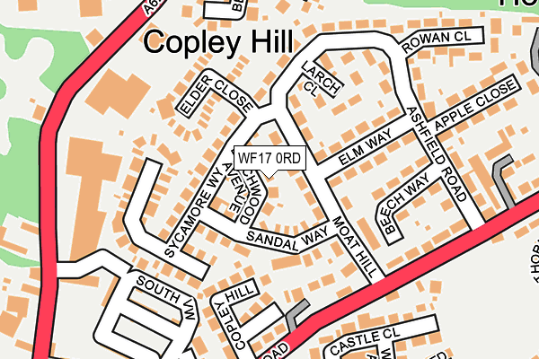 WF17 0RD map - OS OpenMap – Local (Ordnance Survey)