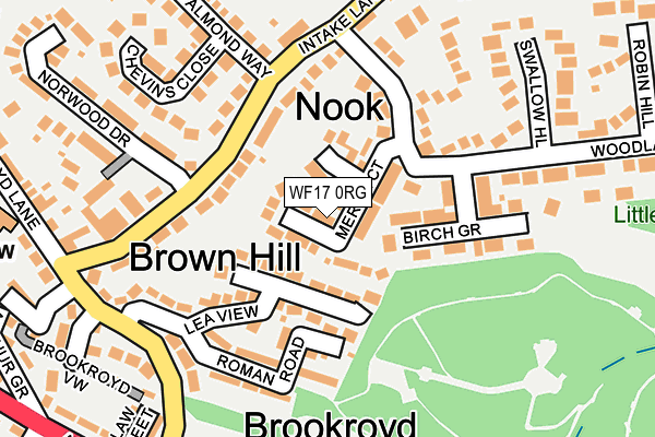 WF17 0RG map - OS OpenMap – Local (Ordnance Survey)