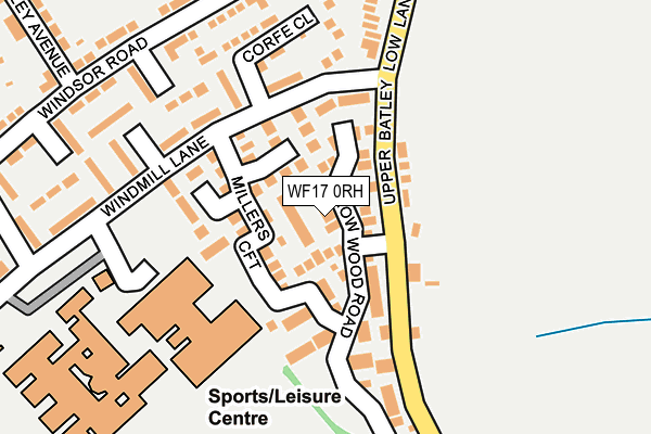 WF17 0RH map - OS OpenMap – Local (Ordnance Survey)