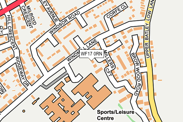 WF17 0RN map - OS OpenMap – Local (Ordnance Survey)