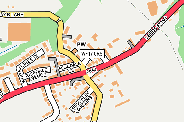 WF17 0RS map - OS OpenMap – Local (Ordnance Survey)
