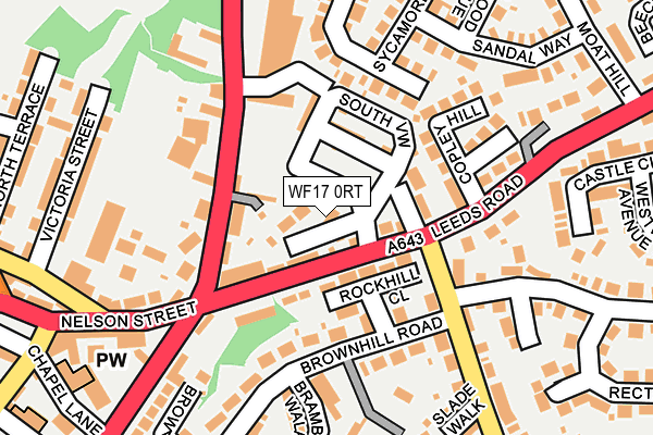 WF17 0RT map - OS OpenMap – Local (Ordnance Survey)