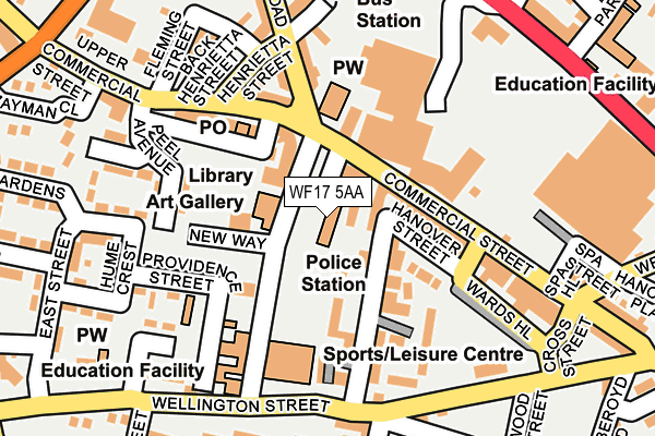 WF17 5AA map - OS OpenMap – Local (Ordnance Survey)