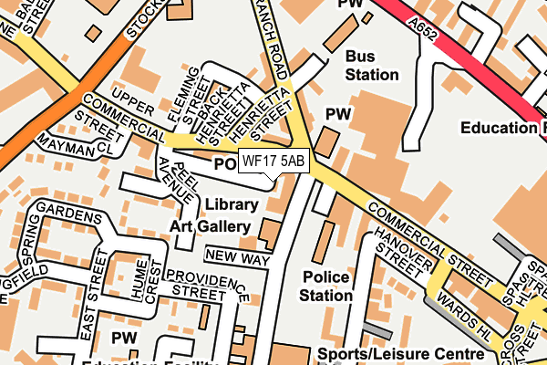 WF17 5AB map - OS OpenMap – Local (Ordnance Survey)