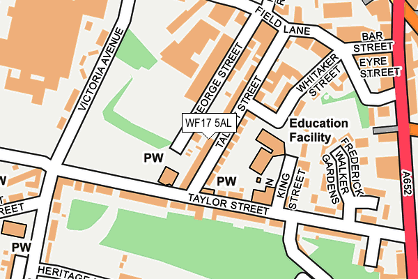 WF17 5AL map - OS OpenMap – Local (Ordnance Survey)