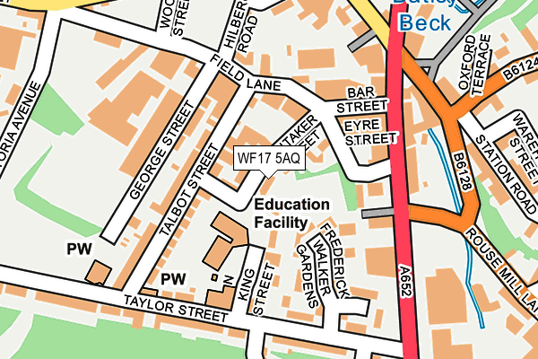 WF17 5AQ map - OS OpenMap – Local (Ordnance Survey)