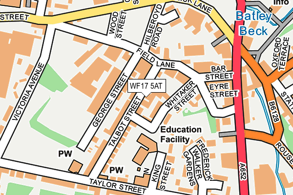 WF17 5AT map - OS OpenMap – Local (Ordnance Survey)