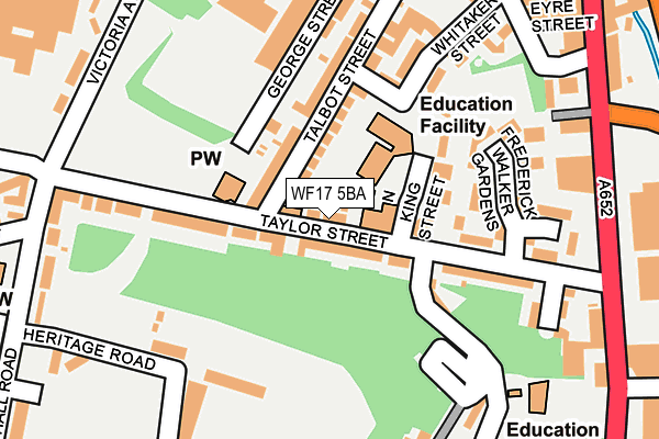 WF17 5BA map - OS OpenMap – Local (Ordnance Survey)