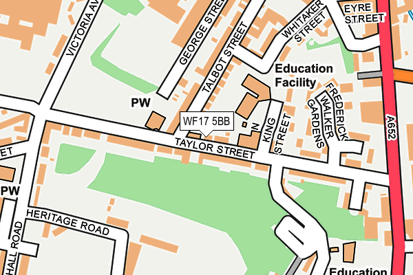 WF17 5BB map - OS OpenMap – Local (Ordnance Survey)