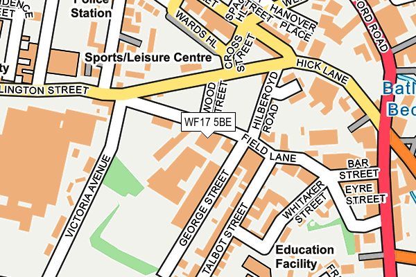 WF17 5BE map - OS OpenMap – Local (Ordnance Survey)