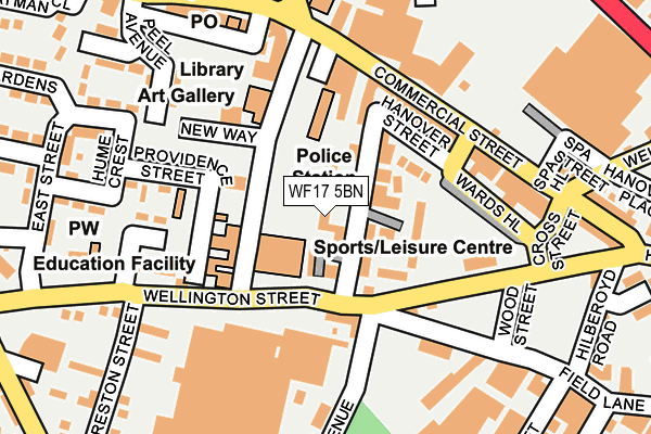 WF17 5BN map - OS OpenMap – Local (Ordnance Survey)