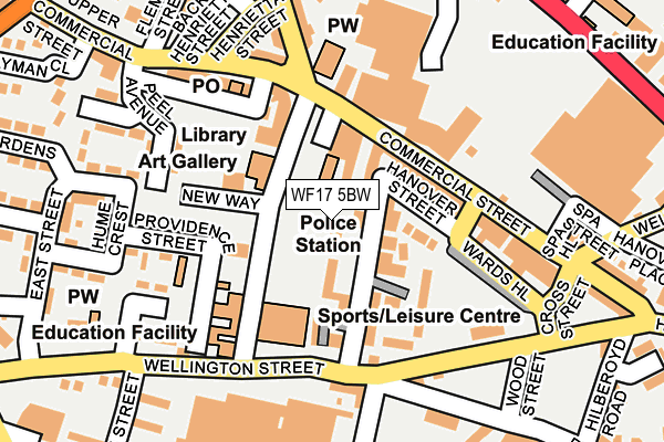 WF17 5BW map - OS OpenMap – Local (Ordnance Survey)