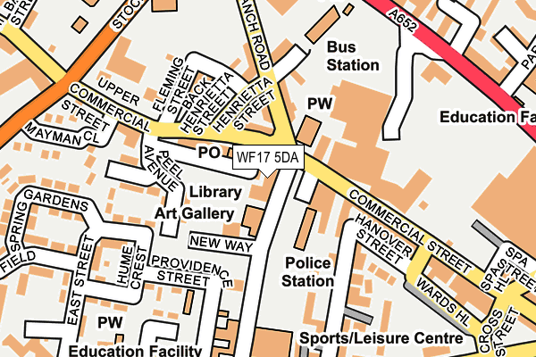 WF17 5DA map - OS OpenMap – Local (Ordnance Survey)