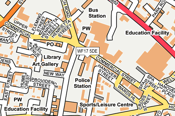 WF17 5DE map - OS OpenMap – Local (Ordnance Survey)