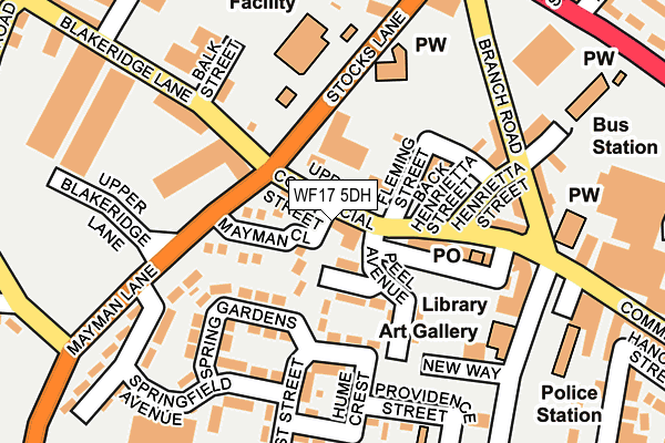 WF17 5DH map - OS OpenMap – Local (Ordnance Survey)
