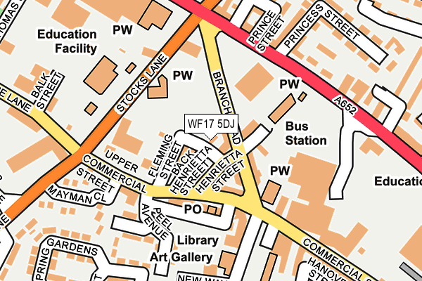 WF17 5DJ map - OS OpenMap – Local (Ordnance Survey)