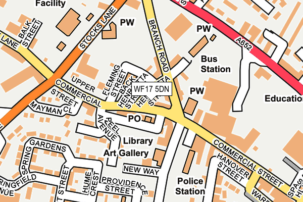 WF17 5DN map - OS OpenMap – Local (Ordnance Survey)