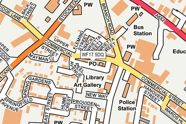 WF17 5DQ map - OS OpenMap – Local (Ordnance Survey)