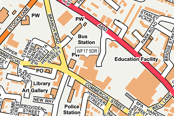 WF17 5DR map - OS OpenMap – Local (Ordnance Survey)