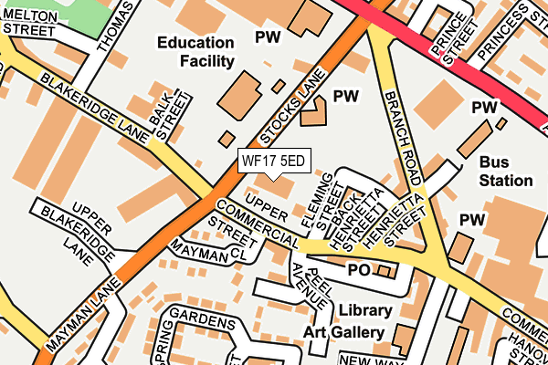 WF17 5ED map - OS OpenMap – Local (Ordnance Survey)