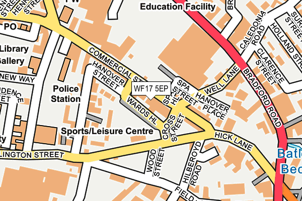 WF17 5EP map - OS OpenMap – Local (Ordnance Survey)