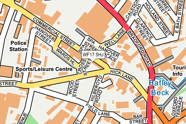 WF17 5HJ map - OS OpenMap – Local (Ordnance Survey)