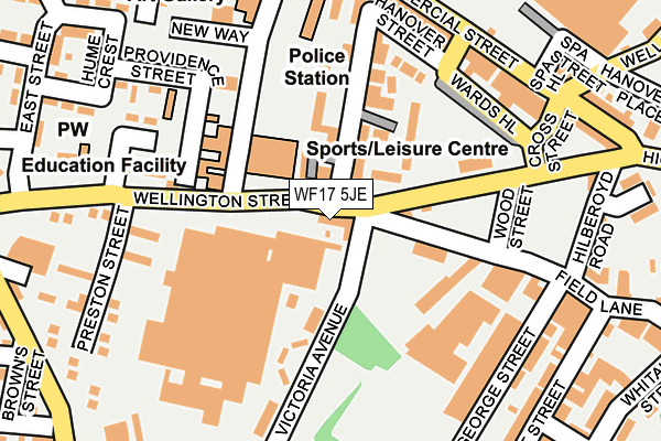 WF17 5JE map - OS OpenMap – Local (Ordnance Survey)