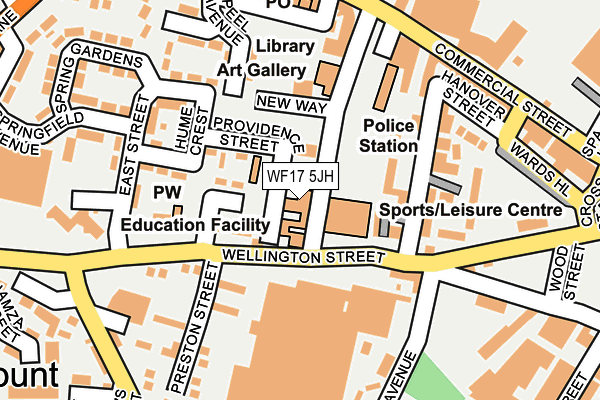 WF17 5JH map - OS OpenMap – Local (Ordnance Survey)