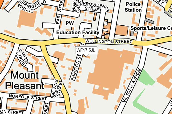 WF17 5JL map - OS OpenMap – Local (Ordnance Survey)