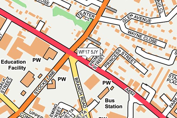 WF17 5JY map - OS OpenMap – Local (Ordnance Survey)
