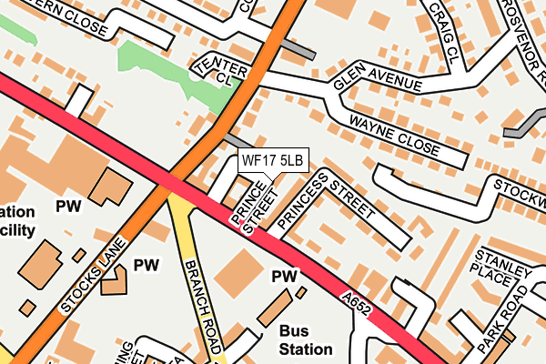 WF17 5LB map - OS OpenMap – Local (Ordnance Survey)