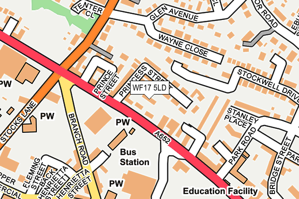 WF17 5LD map - OS OpenMap – Local (Ordnance Survey)