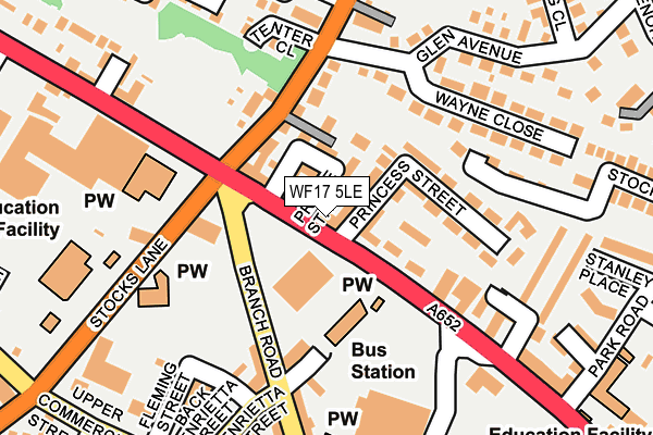 WF17 5LE map - OS OpenMap – Local (Ordnance Survey)