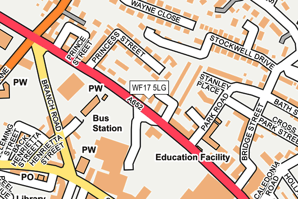 WF17 5LG map - OS OpenMap – Local (Ordnance Survey)