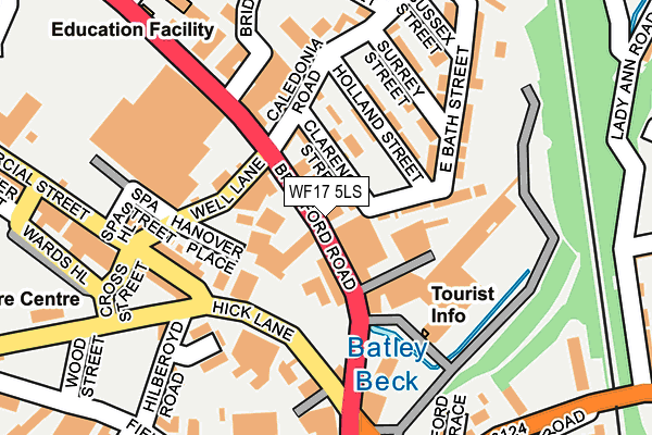 WF17 5LS map - OS OpenMap – Local (Ordnance Survey)