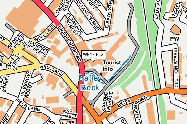 WF17 5LZ map - OS OpenMap – Local (Ordnance Survey)