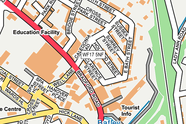 WF17 5NF map - OS OpenMap – Local (Ordnance Survey)
