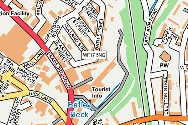 WF17 5NG map - OS OpenMap – Local (Ordnance Survey)