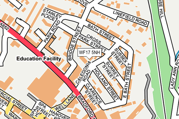 WF17 5NH map - OS OpenMap – Local (Ordnance Survey)