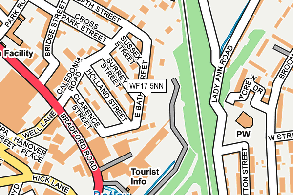 WF17 5NN map - OS OpenMap – Local (Ordnance Survey)