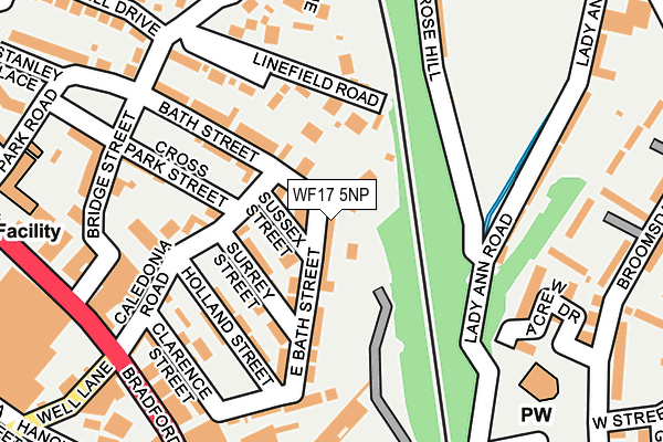 WF17 5NP map - OS OpenMap – Local (Ordnance Survey)