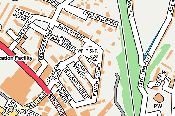 WF17 5NR map - OS OpenMap – Local (Ordnance Survey)