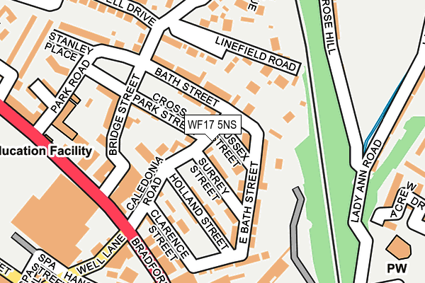 WF17 5NS map - OS OpenMap – Local (Ordnance Survey)