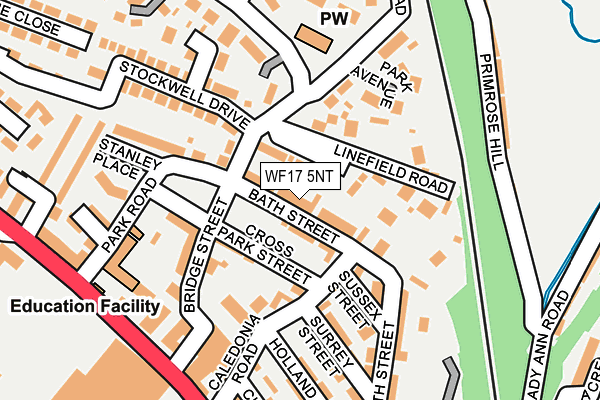 WF17 5NT map - OS OpenMap – Local (Ordnance Survey)