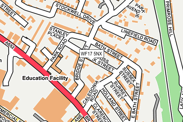 WF17 5NX map - OS OpenMap – Local (Ordnance Survey)